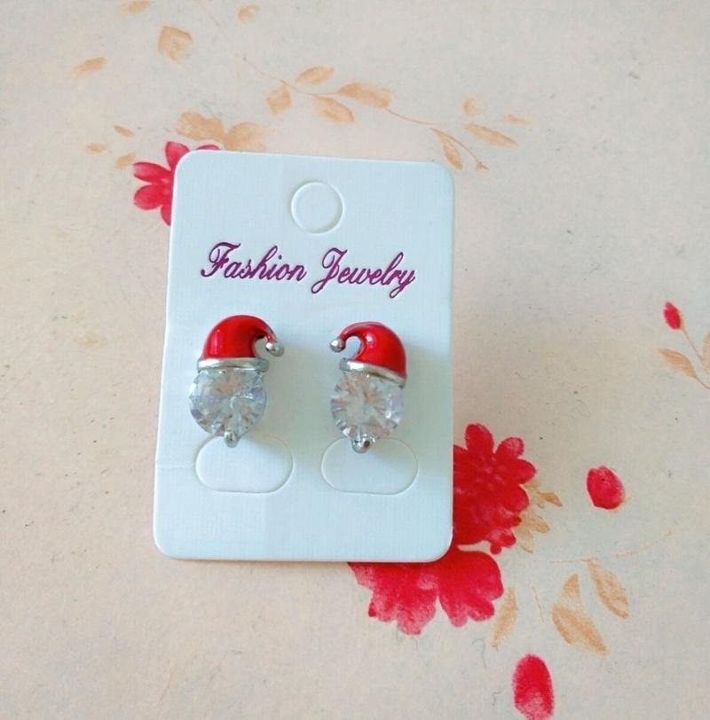 High Quality Santa Claus Hat Women Stud Earrings Christmas Gifts Christmas Jewelry Diamond Earrings