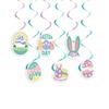 Creative Easter Party Decorations Cute Spiral Hanger Happy Easter Decor Colorful Cake Topper Flags Rabbit Egg Banner