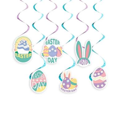 Creative Easter Party Decorations Rabbit Spiral Hanger Easter Theme Decor Cute Easter Party Background Rabbit Egg Banner