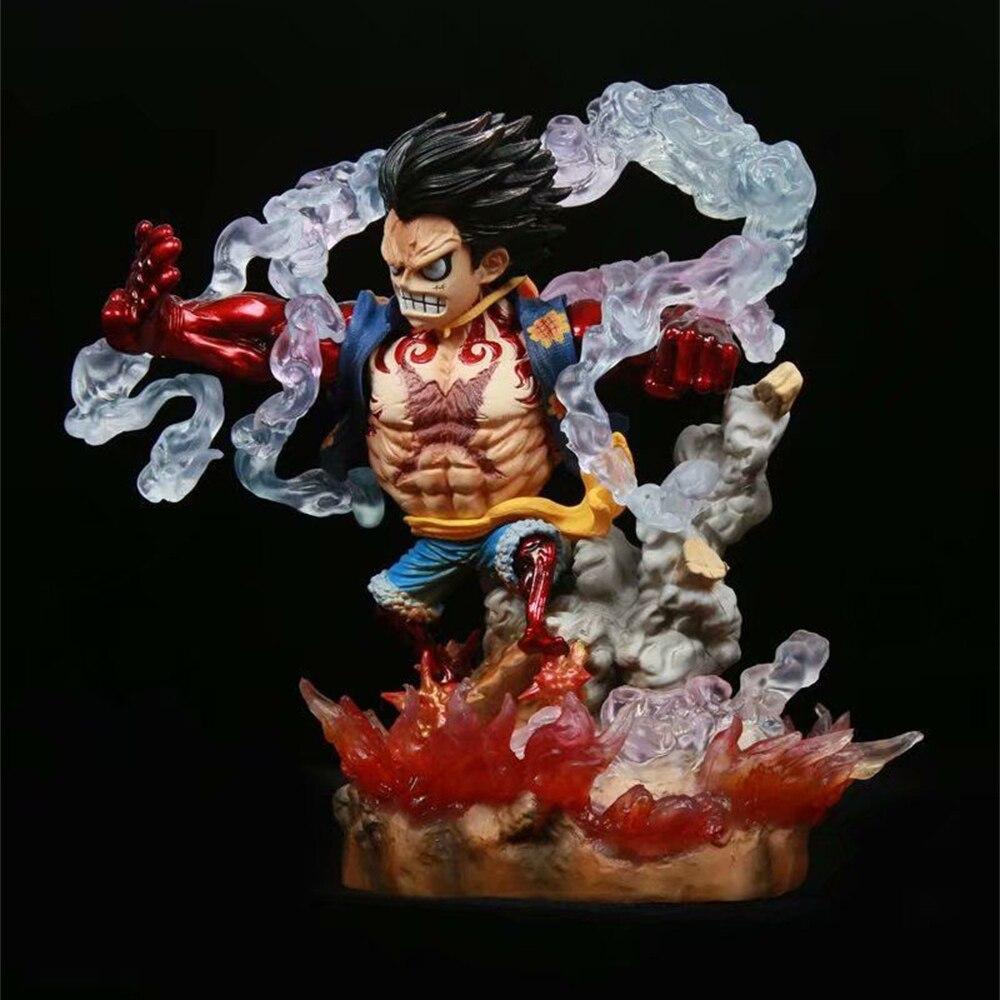 Anime Four Gears Double Fist Tekken Luffy Fighting Scene Statue Figure