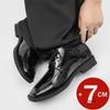 Mode 7CM Erhöhungsschuhe für Herren Elegante Kleiderschuhe Höhenzunahme Leder Schnür-Oxfords Business Soziale Anzug Erhöhendes Schuhwerk
