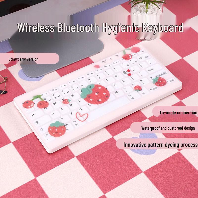 C78 Strawberry Tri-Mode Silent Membrane Keyboard