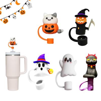 Halloween Cartoon Straw Cup Lids, Various Cartoon Images, Cute Style