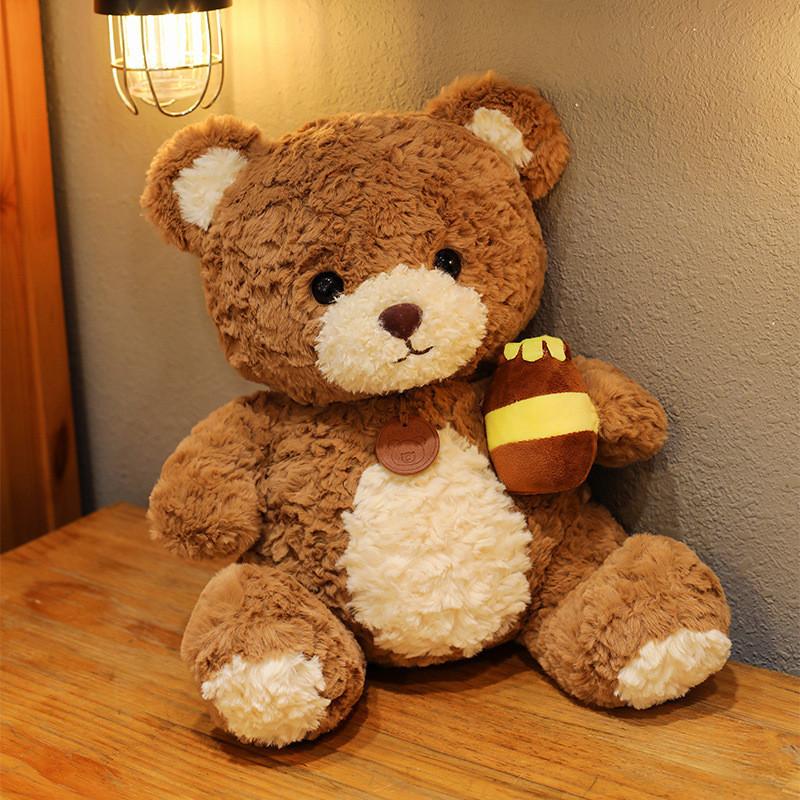Honey Bee Pot Teddy Bear Plush Toy Cartoon Stuffed Doll Kids Gifts Birthday
