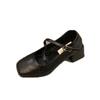 Fashion Hot Selling Women Autumn Shoes Square Toe Female Footwear Fall New Retro Cross Comfortable Flat Flock Mary Janes Shoes Woman