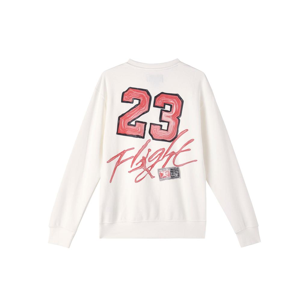 Jordan As M J FLC Crew Neck Comfortable Soft Long Sleeve Sweatshirt Men Sweatshirt White IB5605-133