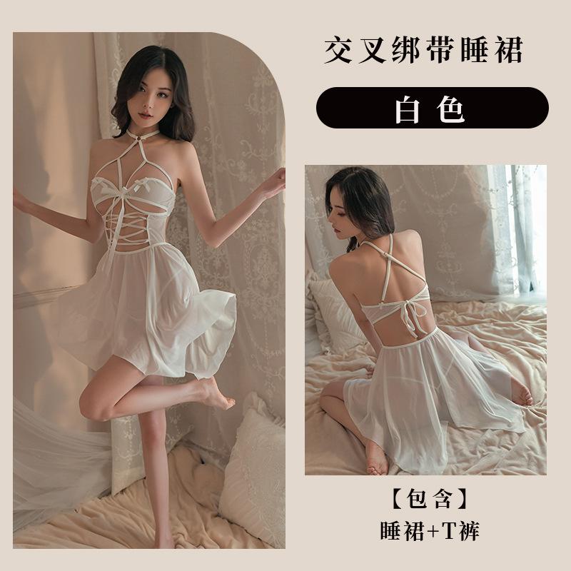 Sexy underwear sexy female temptation perspective pure desire neck skirt passion