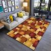 Modern Geometric Design Carpet In Warm Red, Gold, Brown Tones Suitable for Use As an Anti-slip for Living Room Bedroom Sofas