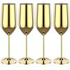 4Pcs Stainless Steel Wine Glasses Unbreakable Metal Cocktail Glasses 220ml for Drinking Cocktails and Wine In the At Bar Cup