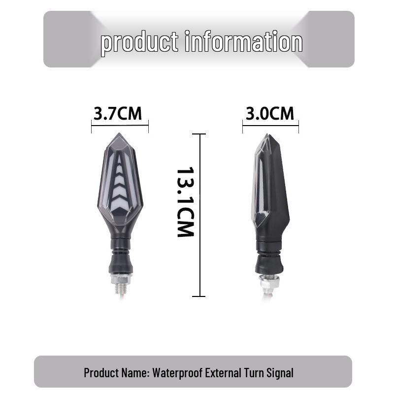 LED Flowing Water Turn Signal Lights for Off-Road Motorcycles - 12V Arrow Design.
