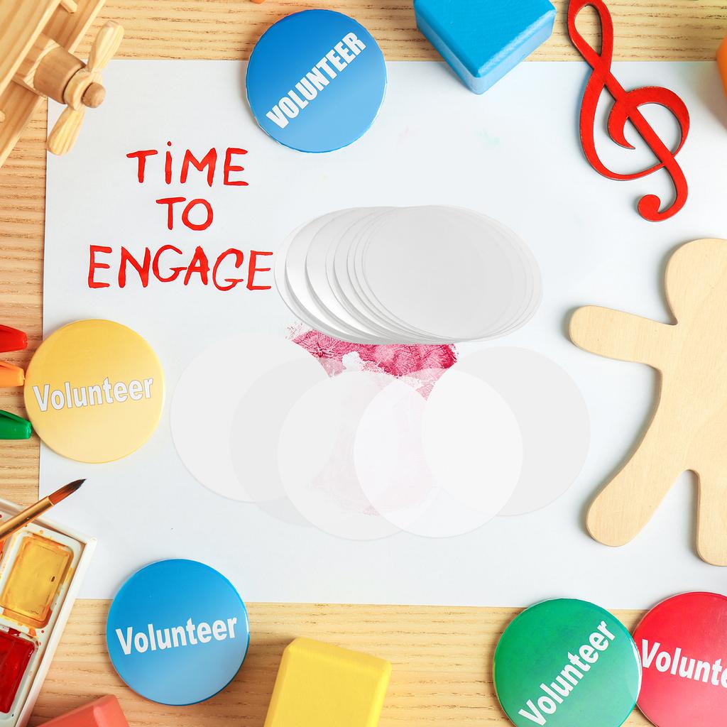 44/48/54/61/65/70mm Badge Film 100/200 Pcs Transparent Circle Mylars Plastic Badge Protective Film Round Badge Button Maker