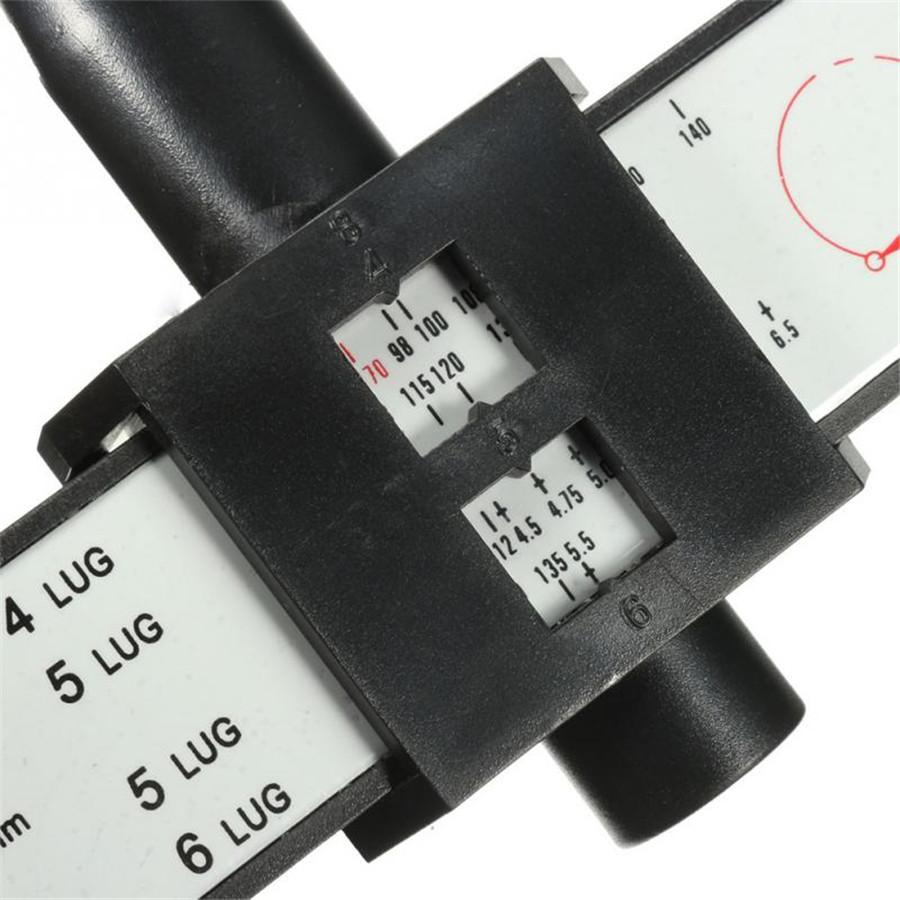 Precise Tire Bolts Wheel Rims Ruler Pattern Gauge PCD Measuring Tool 4 5 6 8 Lug