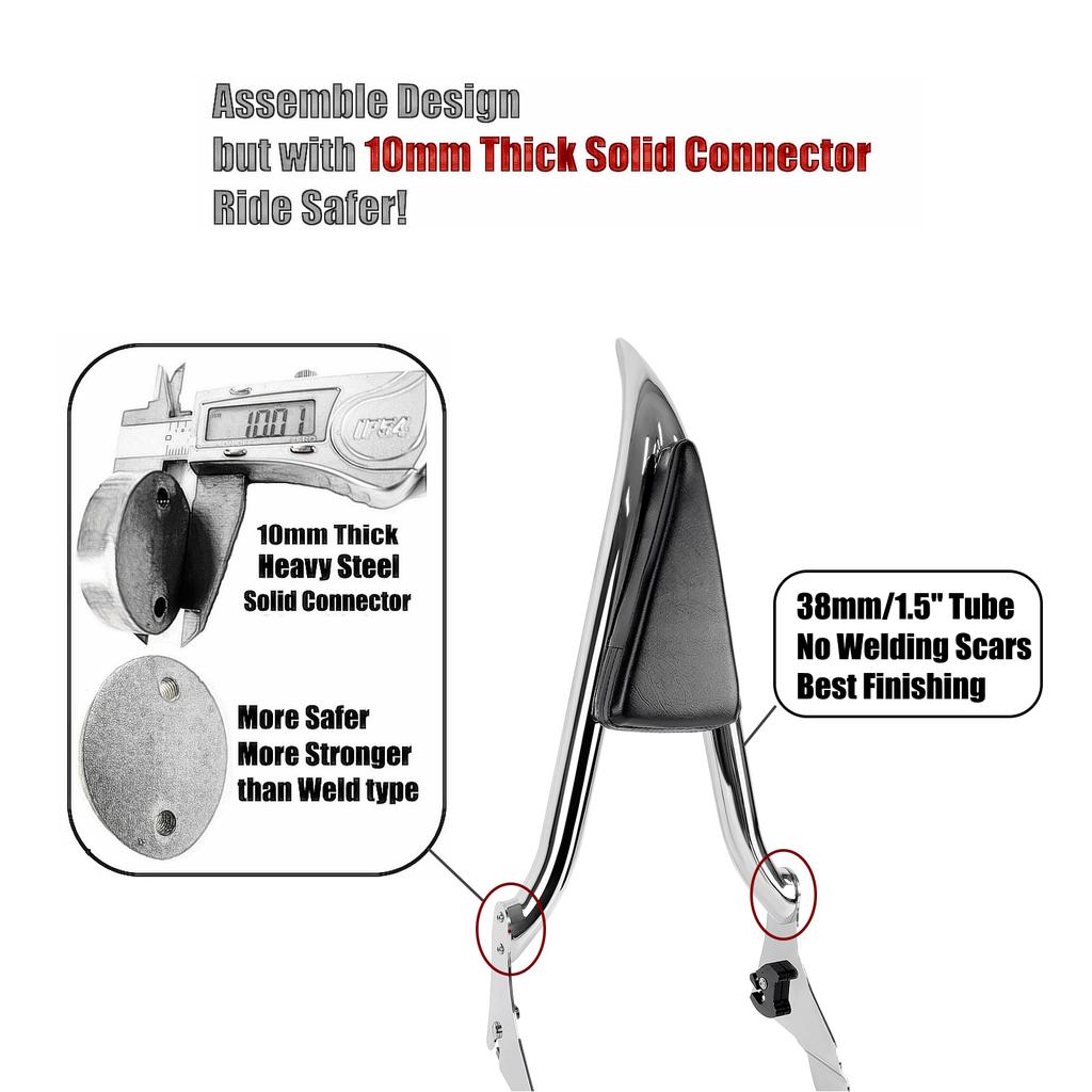 For Harley Softail FXLR FXLRS FLSB Sport Glide Low Rider ST S 2018-2025 Motorcycle Passenger Rear Backrest Sissy Bar