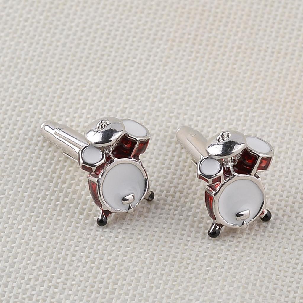 Music Drum Shape Cufflinks Cuff Nails French Shirt for Men
