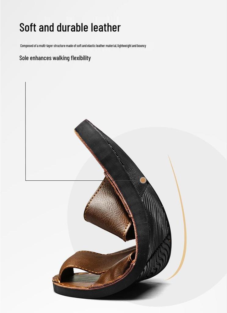 Men's Trendy Korean Style Non-slip Beach Sandals with Single Strap