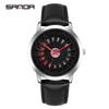 Sanda Men's 1061 Waterproof Leather Strap Watch with Trendy Hollow Dial