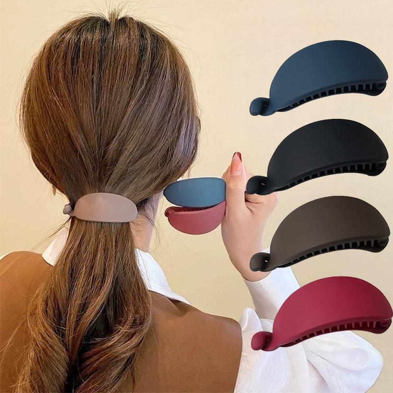 4 Pcs Matte Banana Hair Clip, Ponytail Clip, French Hair Clip, Delicate Hair Clip, Women's Accessories. Available All Seasons