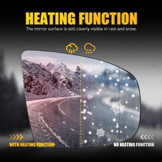 For BMW X5 X6 E70 E70 Right Passenger RH Side Door Wing Mirror Glass Heated N