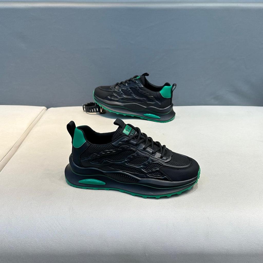 2024 Men's Mesh Breathable Casual White Shoes - Soft Sole, Versatile, Trendy Sports Sneakers