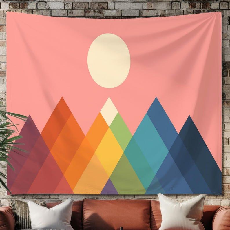 Geometric Mountains tapestry 75x100
