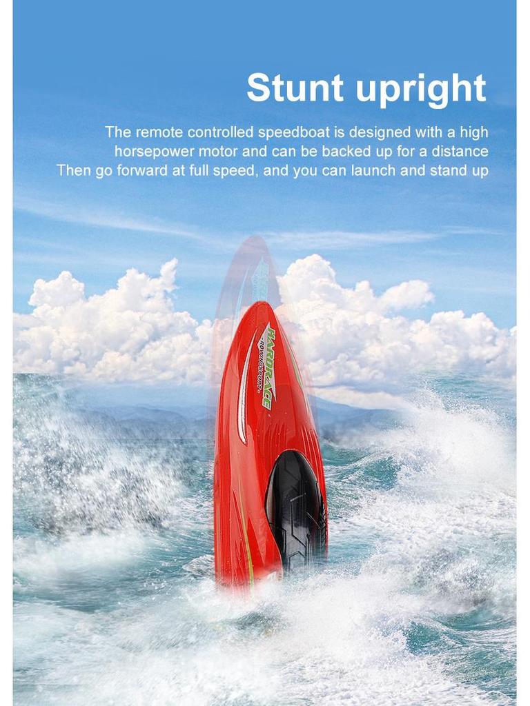 2.4G Remote Control Mini Stunt Speedboat with High-Brightness Lights - Children's Water Toy