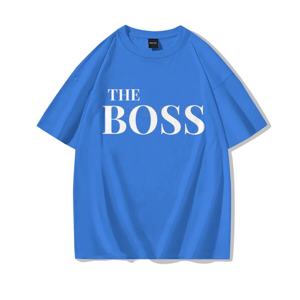 The Boss  The Real Boss Matching Tshirts Couples Matching Outfits Gifts Funny Letter Print Valentines Day Unisex Women Clothing