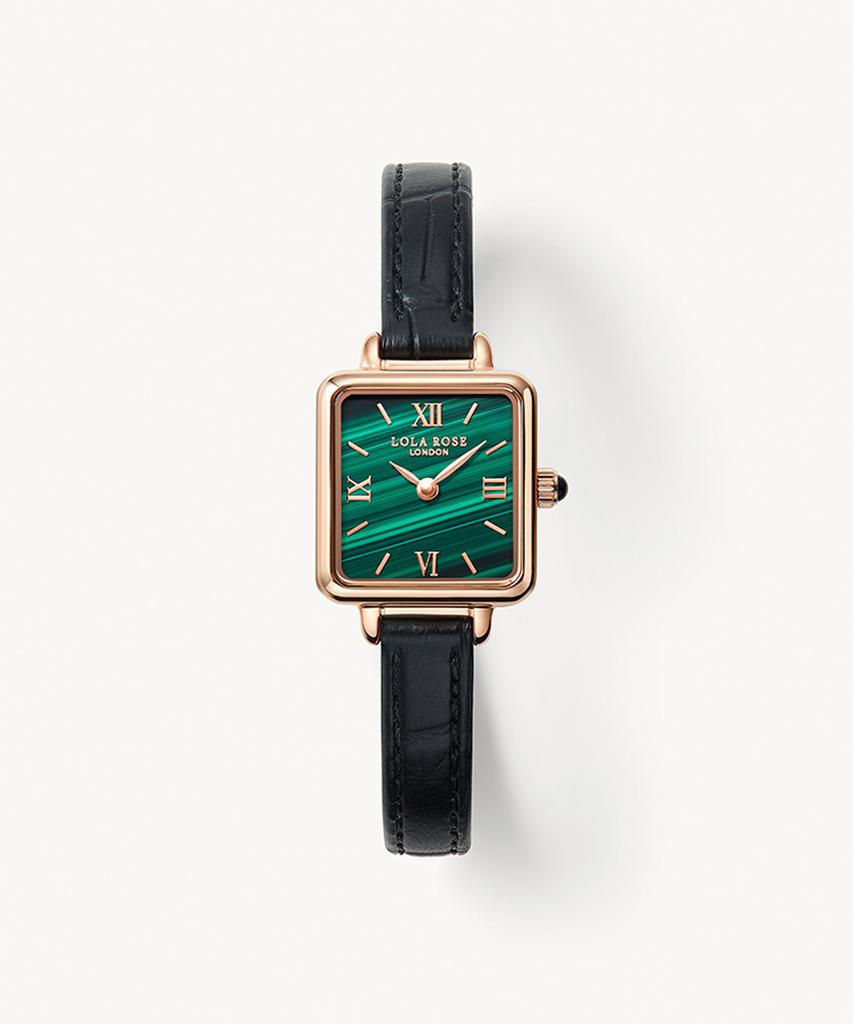 Lollalojeu Cube Malachite Women'S Leather Watch
