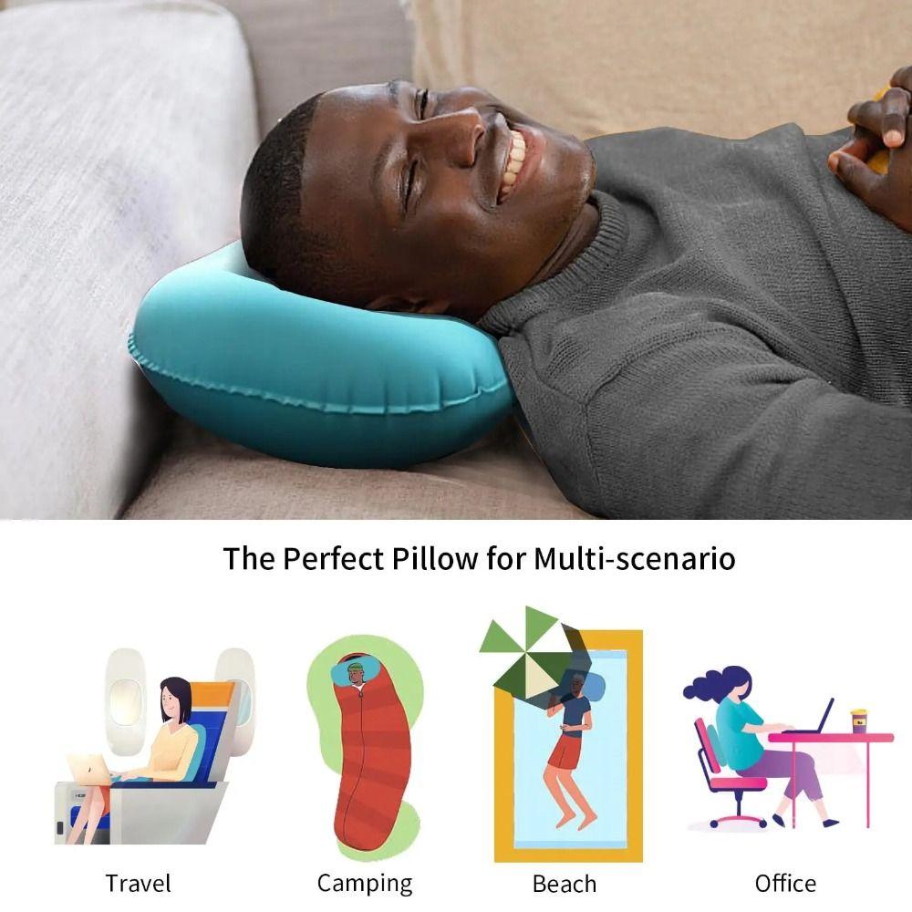 Automatic Air Inflatable Pillow U Shape Neck Cushion Home Supplies Camping Pillow  Outdoor
