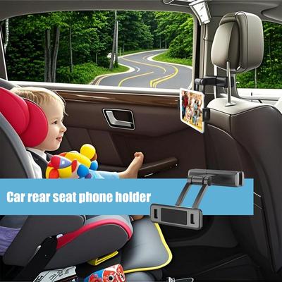 Tablet Holder For Car Adjustable Headrest Phone Mount Space-Saving Tablet Stand Vehicles Must Haves For Travel Navigation Daily