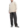 Li Ning Sports Fashion Series Logo Fleece Loose Round Neck Pullover Sweatshirt Men Sweatshirt Oyster-Gray AWDPD19-8