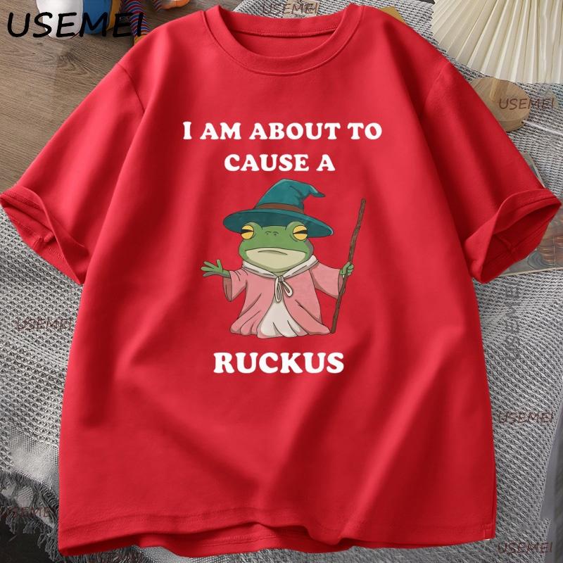 

Vintage Frog TShirt Fantasy Frog Tee for Unisex Women Humorous Cottagecore Animal T Shirt Causal Loose Short Sleeve Cotton Tees S