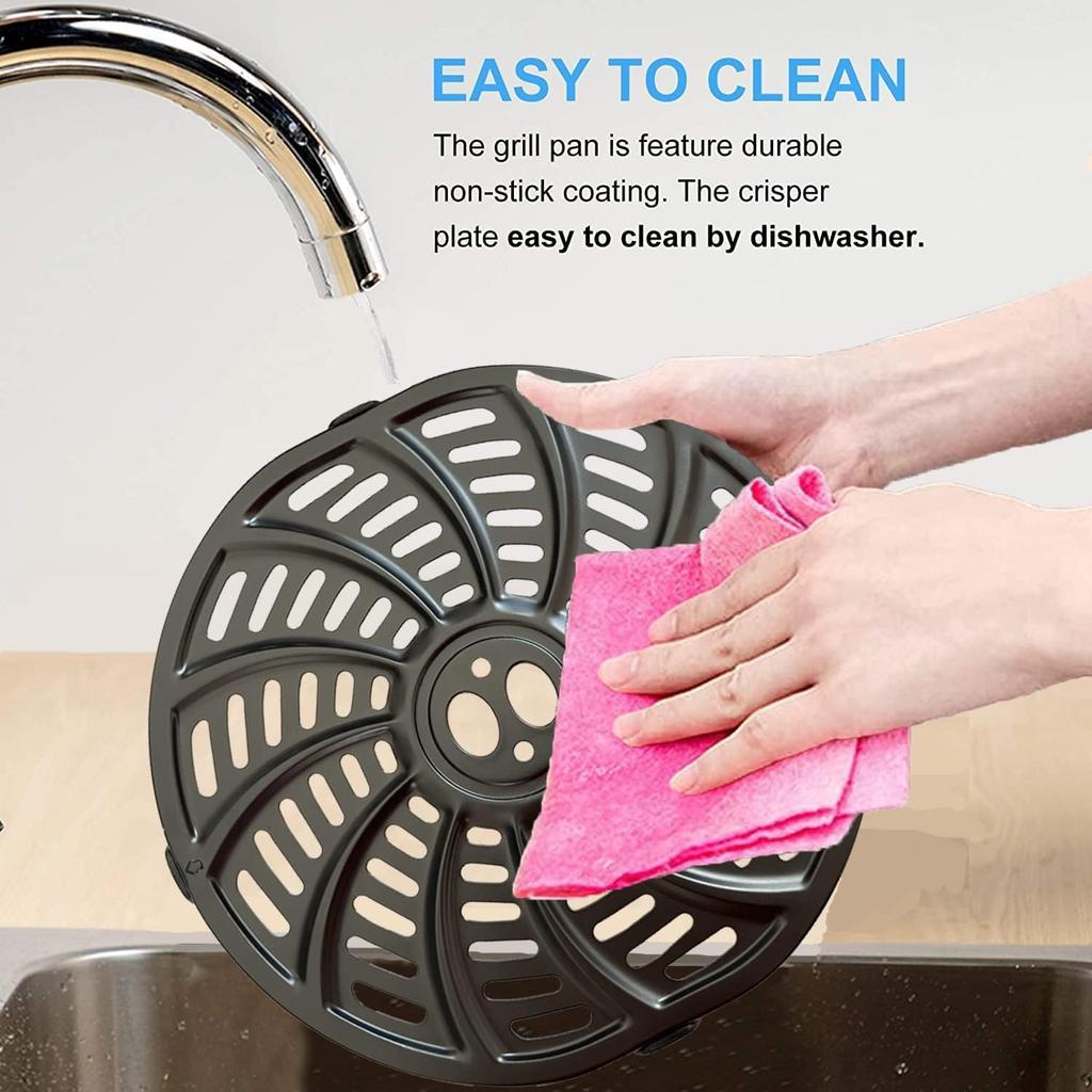 4QT Air Fryer Grill Plate for Gourmia GAF486 4 Quart Digital Air Fryers, Upgraded Grill Pan Crisping Plate Tray Rack Shelf Grate Grid for Gourmia Air