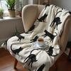 Magic Black Cat Cartoon Anime Print Flannel Blanket Soft Warm Throw For Kids Bedroom Sofa Bed Christmas Office Car