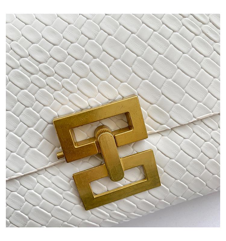 Women's Spring 2024 Slim Crocodile Pattern Clutch: Patent Leather Envelope Bag and Wallet