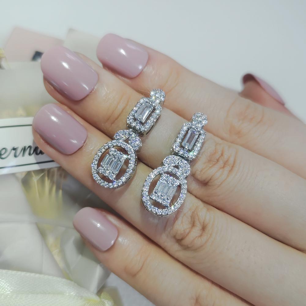 2026 New Trendy silver color Women Earrings Party Gift Jewelry Bulk Sell Christmas E016