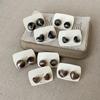 Unique Design Sense Resin Smudged Cat Eye Stud Earrings Women'S Niche Personality Fashion Commuter Versatile Earrings