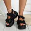 New Style of Sandals: Fashionable Velcro Large-sized Thick-soled Sandals
