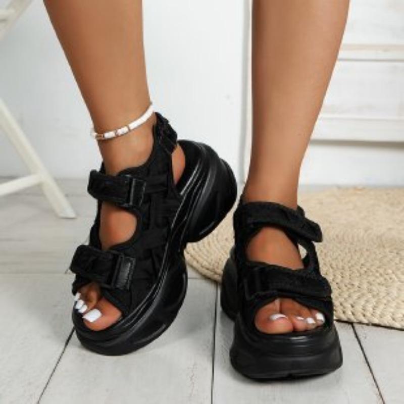 New Style of Sandals: Fashionable Velcro Large-sized Thick-soled Sandals