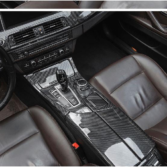 LHD For BMW 5 Series F10 F11 carbon fiber central armrest box cover storage box gear position panel decoration cover auto parts