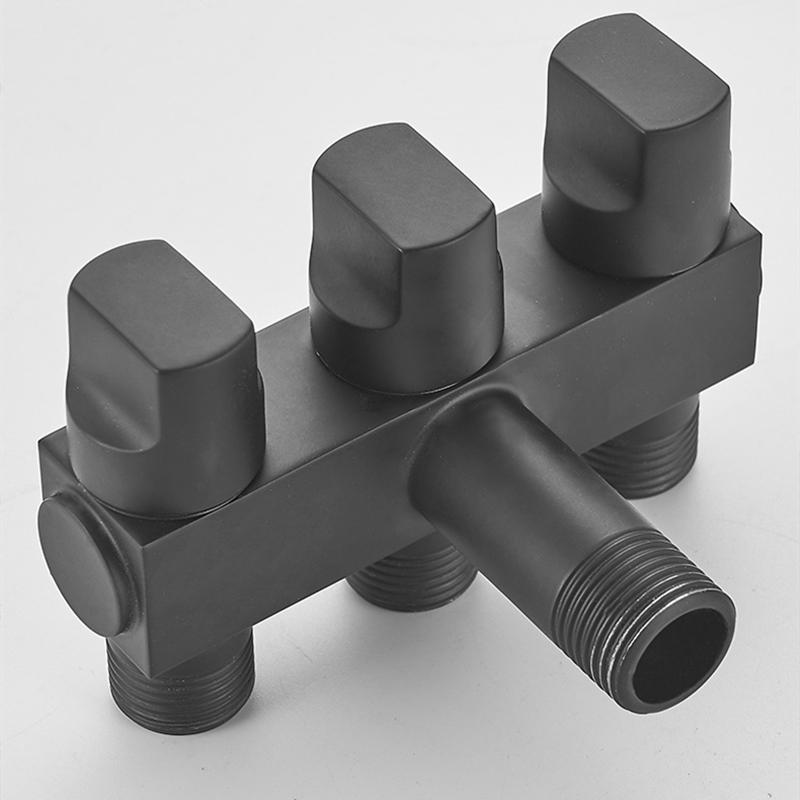 1PC Bibcock One In Three Outlet Angle Valve Brass 3-Way/4-Way Water Heater Toilet Multi-Function Faucet Thread G1/2'