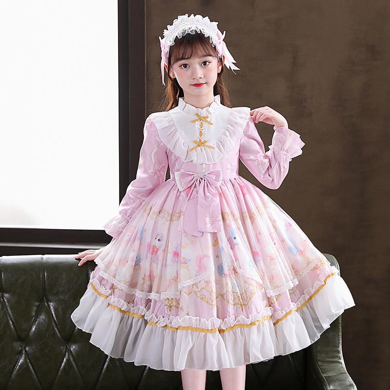 Lolita Princess Long Sleeve Birthday Dress for Girls - 2026 Spring Collection