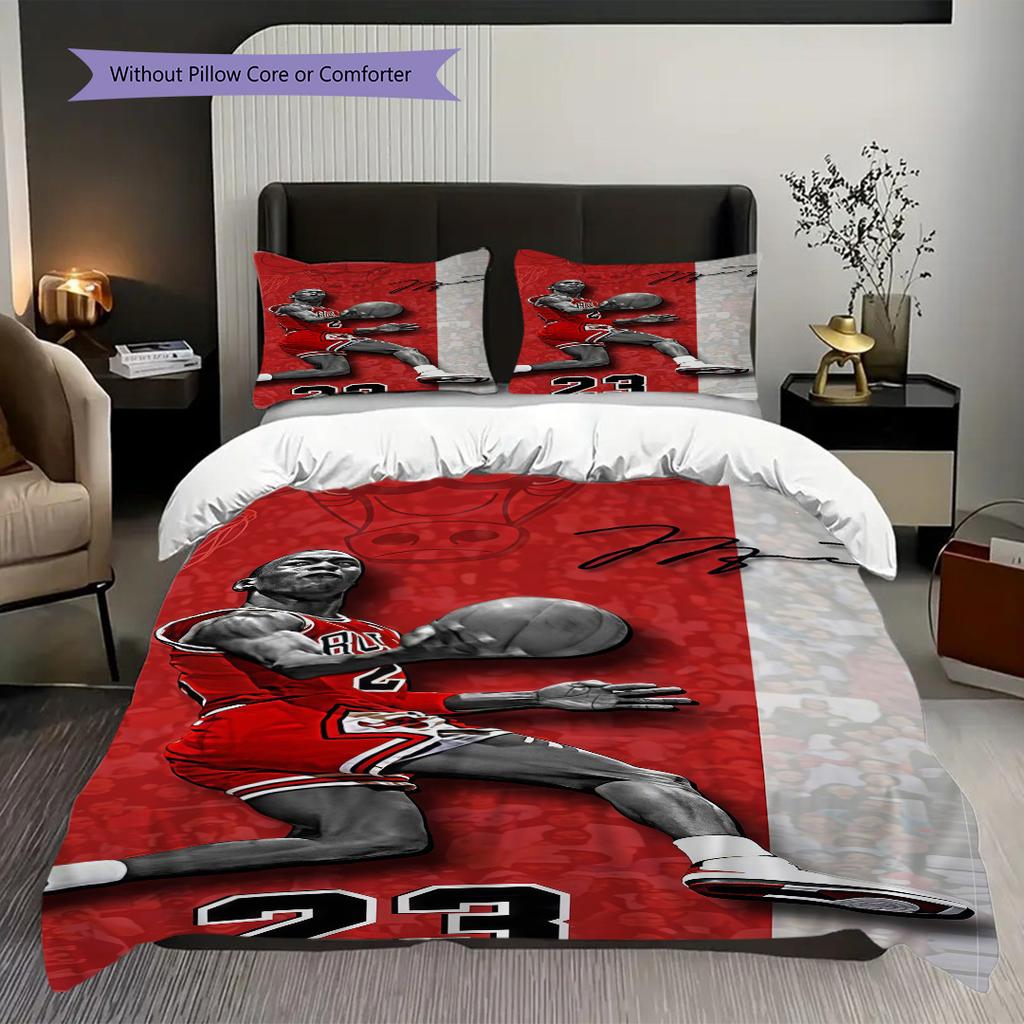 Dynamic Dunk Action Three-piece set(1 * duvet cover + 2 * pillowcase, without core)Duvet cover and pillowcase Christmas birthday gift