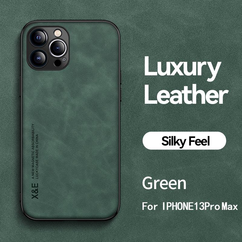Pro iPhone 13 12 11 Pro Max Case Magnetický držák do auta Pouzdro na telefon Pro iPhone XR X XS Max 7 8 Plus Texture Kožený zadní kryt