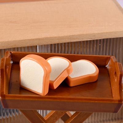 5 Stück/Set Miniatur 1/6 1/12 Puppenhaus Simulation Toastbrot Puppenhaus Miniatur Essen Frühstück Snack Dessert Küchenspielzeug