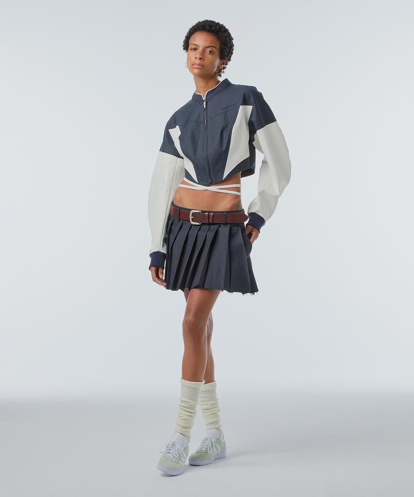Instant Punk Low-Rise Pleated Skirt - Dark Navy