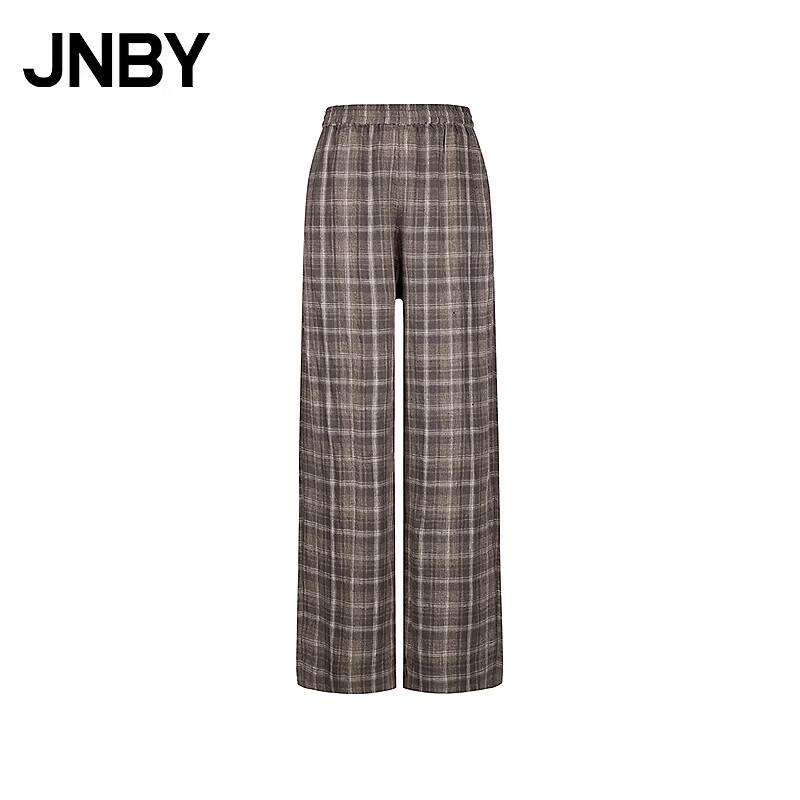 JNBY 2026 Spring Plaid Linen Straight Pants M