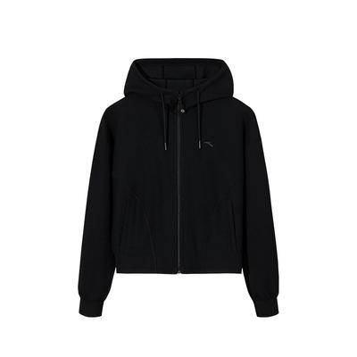 Trainingsserie Einfarbige Kapuzenjacke mit Reißverschluss Locker Vielseitig Damenjacke 962537701-5