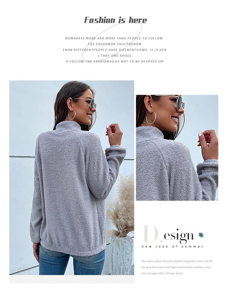 Yiyi 2025 Retro Patchwork Women's Velvet Stand Collar Pullover Hoodie (Autumn/Winter)