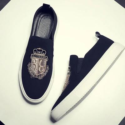 Primavera Autunno Nuove Scarpe Casual da Uomo in Pelle Uomo Slip-On Lusso Ricamo Pelle Scamosciata Piatti Scarpe da Skate di Tendenza Mocassini