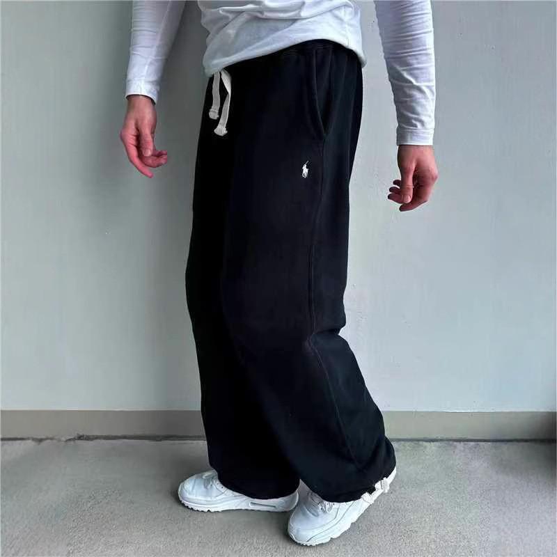 Embroidery Street Style Joggers With Elastic Waist For Casual Urban Wear Men